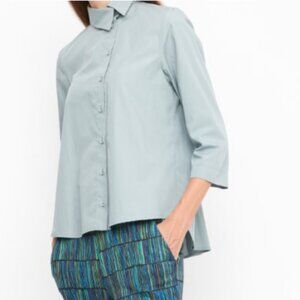 OZAI N KU Allcotton Shirt w/ an angled collar, three-quarter length sleeves 2XL